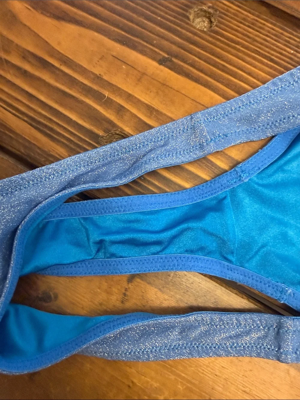 triangl swimwear Shimmering Light Blue Metallic Bikini Set with Pouch